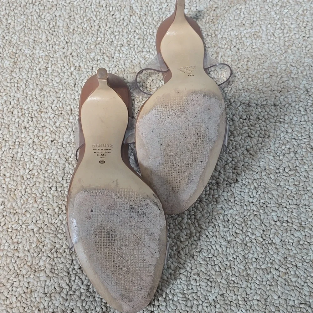 Schutz Ariella Stiletto Sandals Color Wood Size 5.5 - Picture 6 of 6